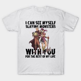 Roleplaying RPG Couple Gift Valentines Day Barbarian Wizard T-Shirt